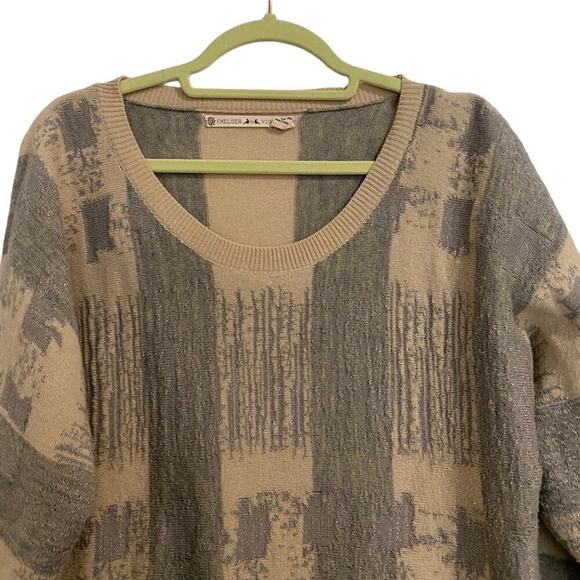 Chelsea & Violet Cream Metallic Long Sleeve Wool Blend Sweater Sz S - Picture 2 of 10